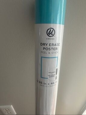 U Brands Dry Erase Poster Peel & Stick - Teal Accent